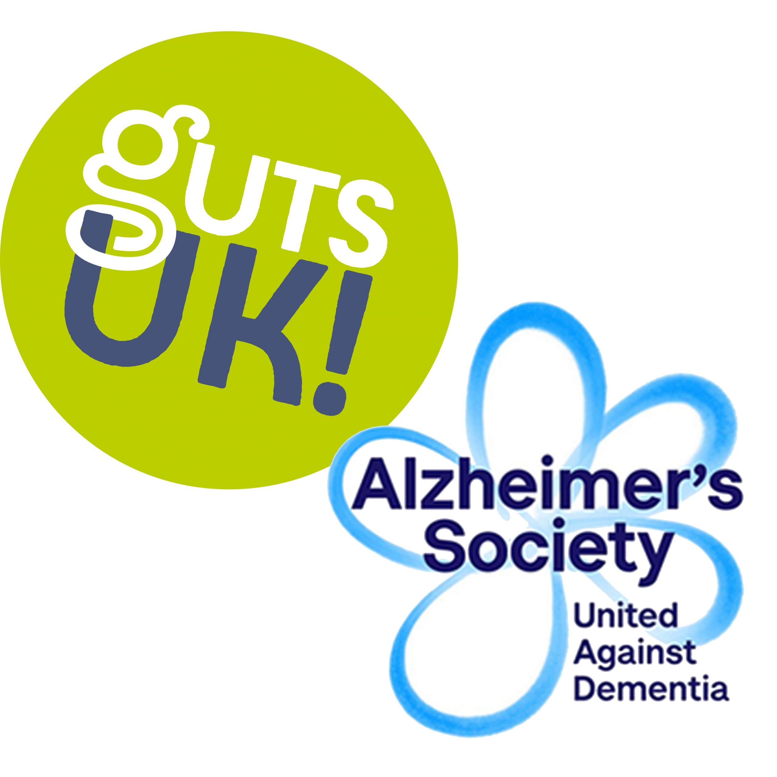 Alzheimers Society Logo and Guts UK logo
